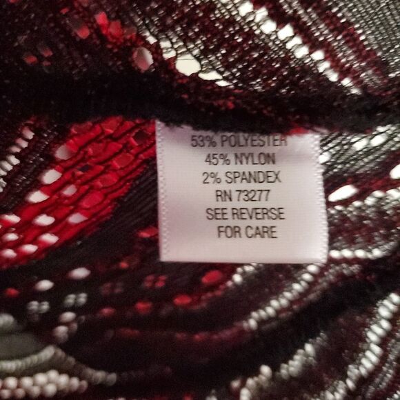 *Dana Buchman Red/Black Open Knit Sweater M - Picture 6 of 6